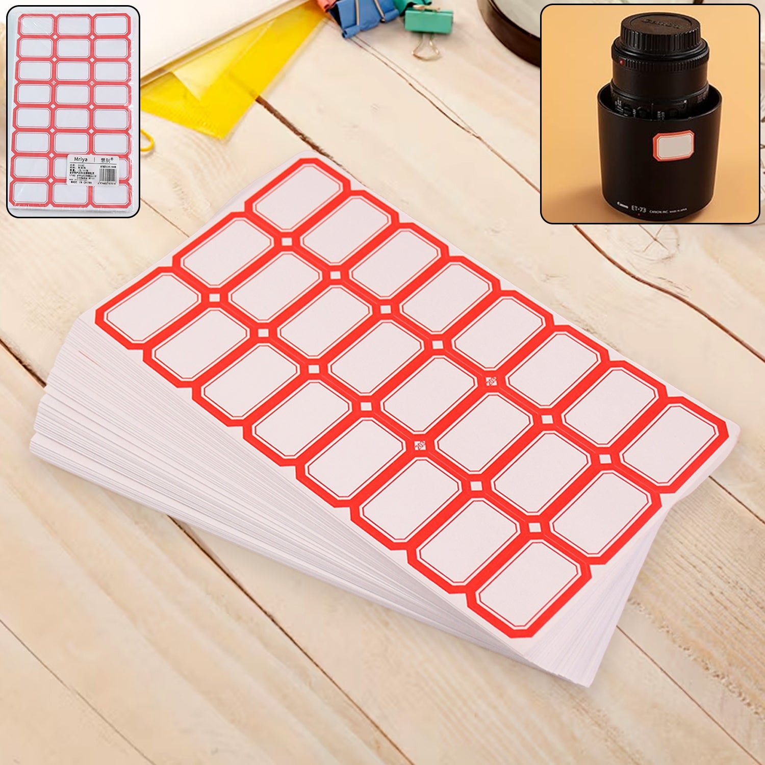 Writable Label Stickers Easy to Use with Red Border for Clarity