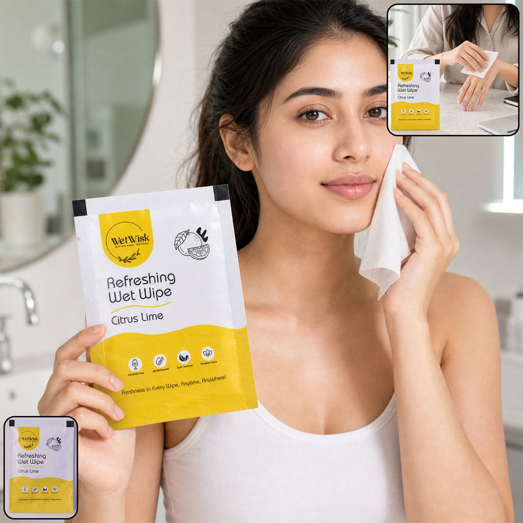 Citrus Lime Wet Wipes Refreshing & Gentle Face, Hand & Body Cleansing
