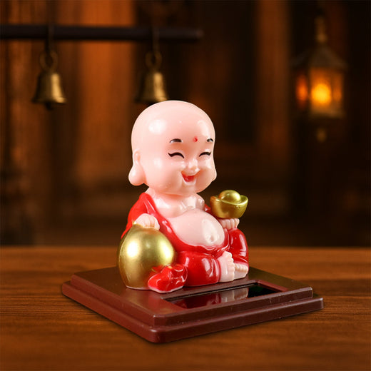 Solar Buddha Car Ornament – Moving Head Dashboard Decor
