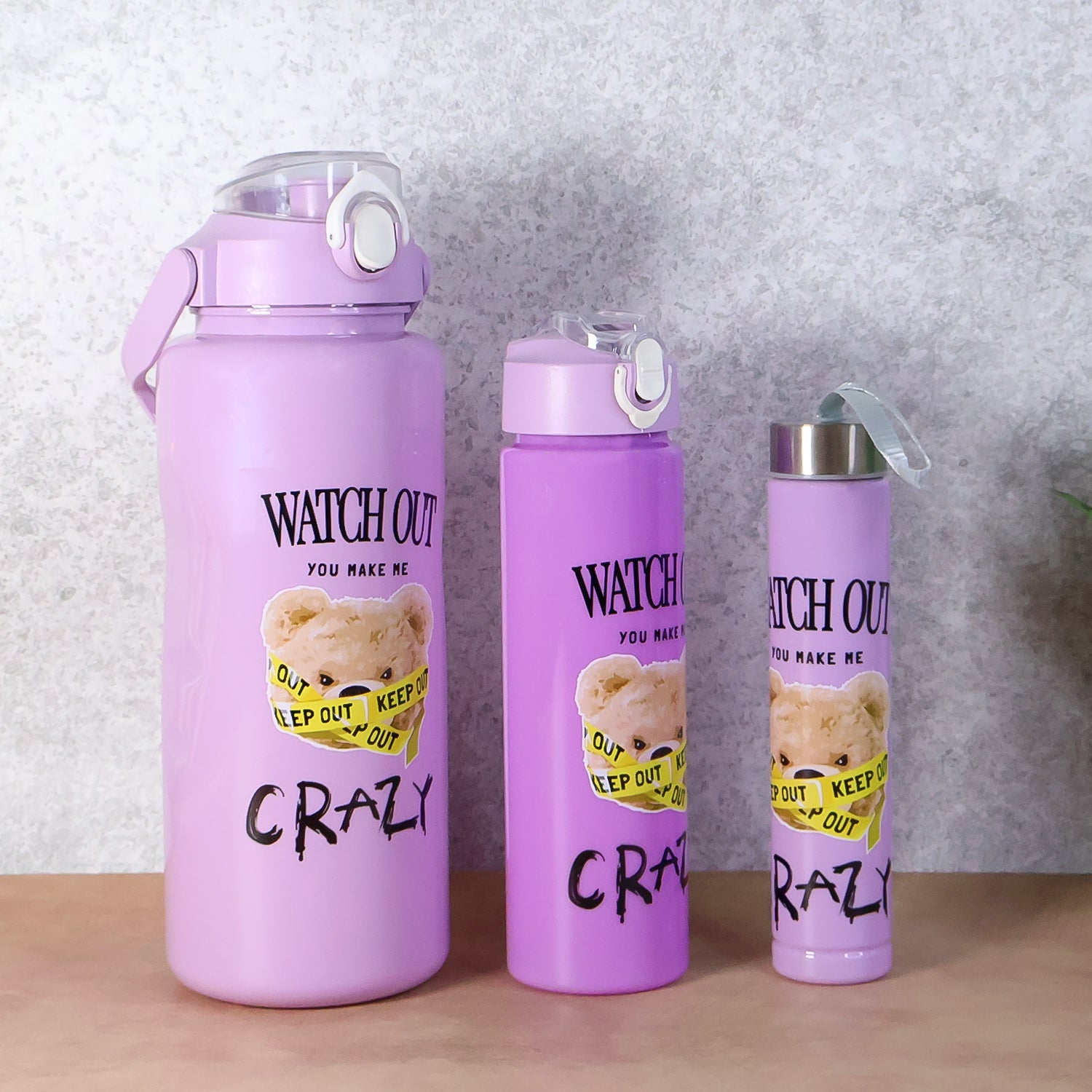 ALVENZA Water Bottle Set – Leak-Proof BPA-Free 2000ML + 900ML + 300ML