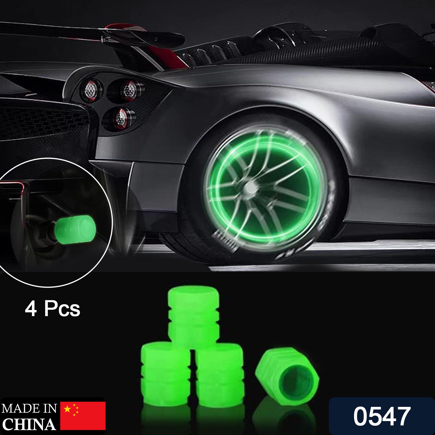 ALVENZA Luminous Tyre Valve Caps – Glow-in-Dark, Universal Fit | RaceVault