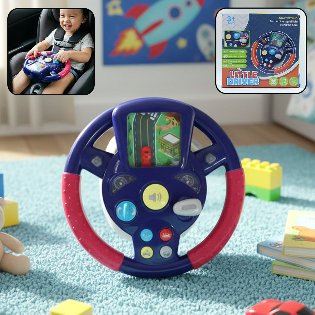 ALVENZA Musical Steering Wheel Toy – Interactive Sound & Light for Toddlers