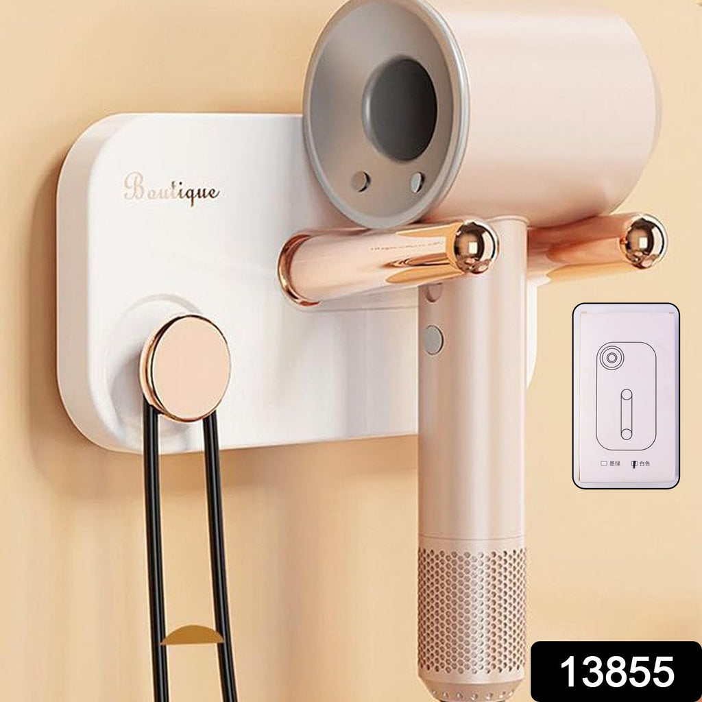 Wall Mount Hair Dryer Holder Space-Saving & Heat Resistant - Side View