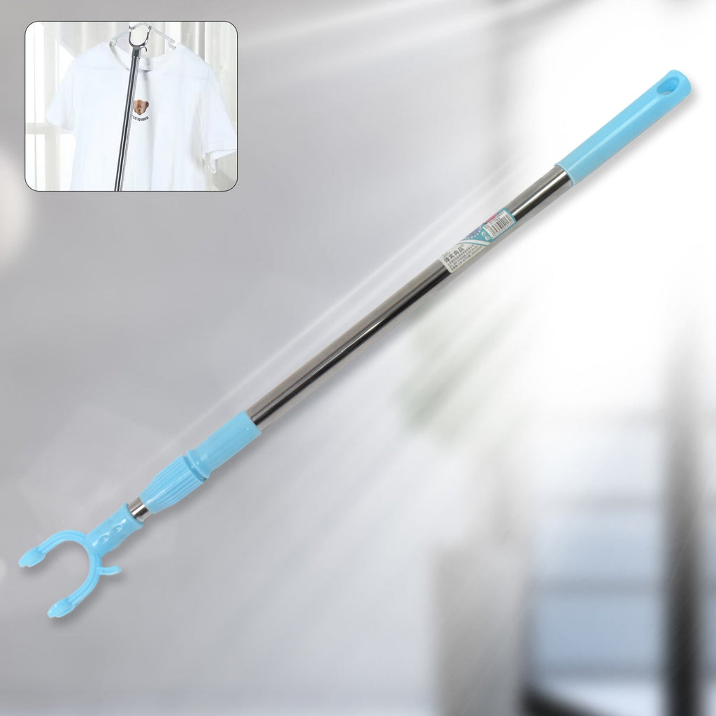 Telescopic Clothes Hanger Pole Stainless Steel Extendable - Front View