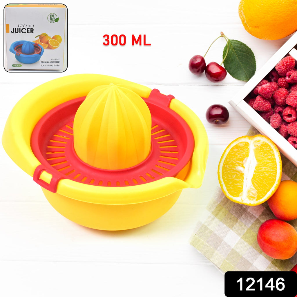 Orange Hand Press Juicer Durable & Easy Clean | Corporate Kudos - Side View