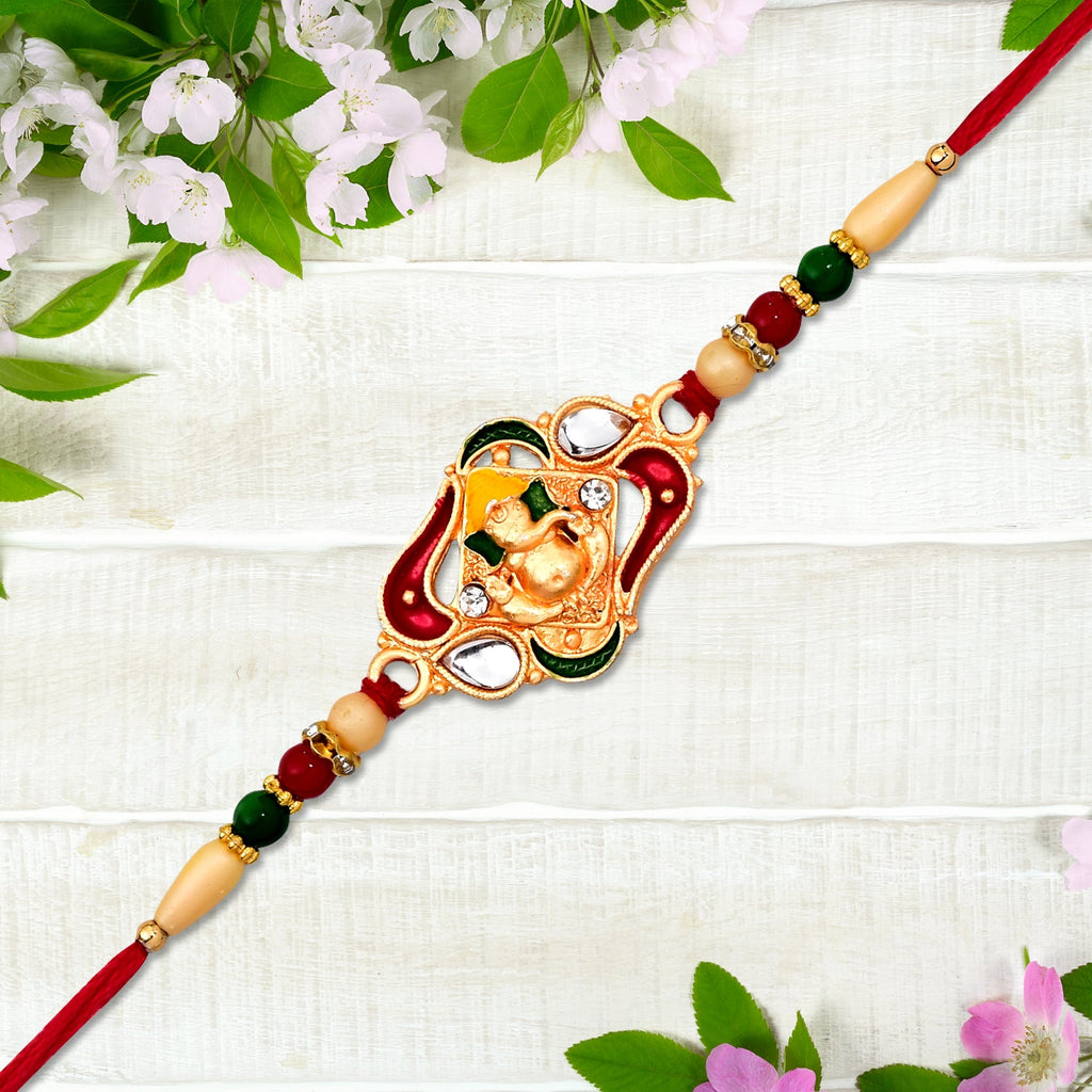 ALVENZA Ganpati Bappa Ki Rakhi - Elegant Traditional Raksha Bandhan Gift
