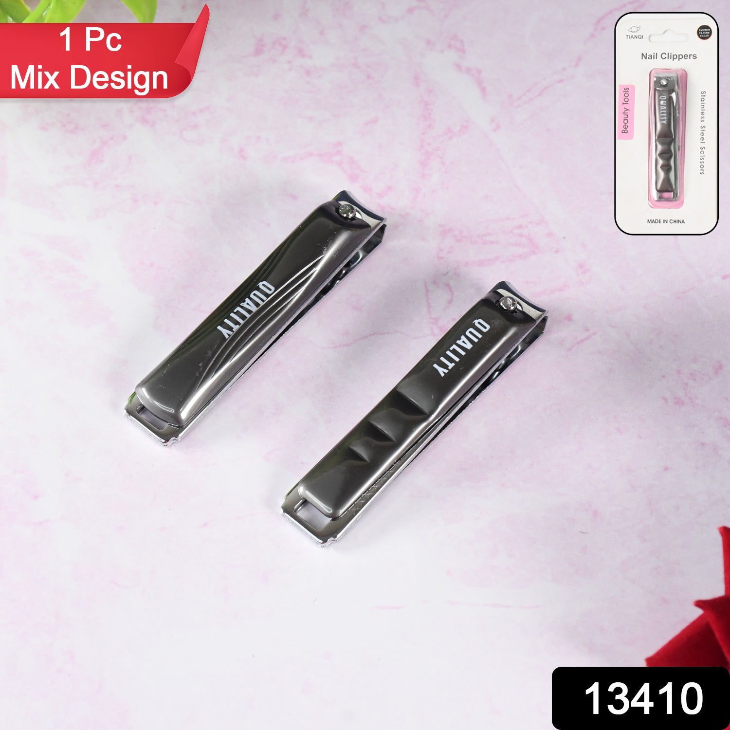 Stainless Steel Folding Large Nail Clippers Durable & Portable - Side View
