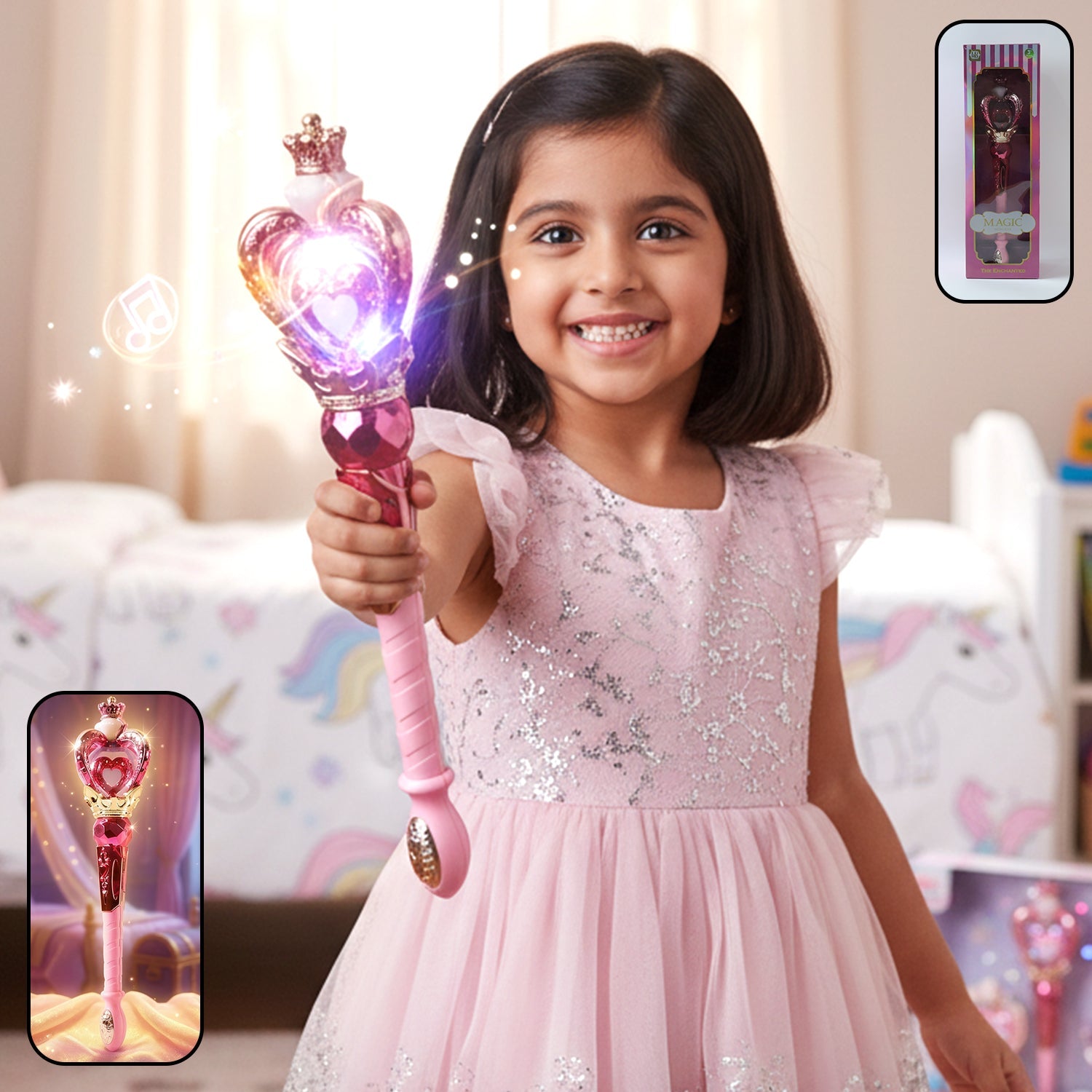 ALVENZA Princess Magic Light Wand Toy – Enchanting Kids' Role Play Accessory