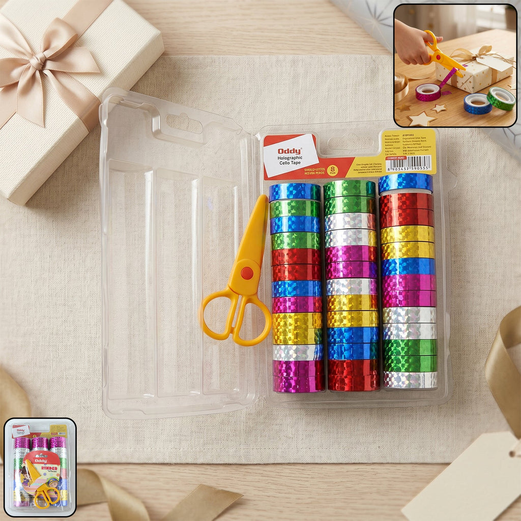 Holographic Decorative Tape Set Vibrant 39-Roll Creative Kit