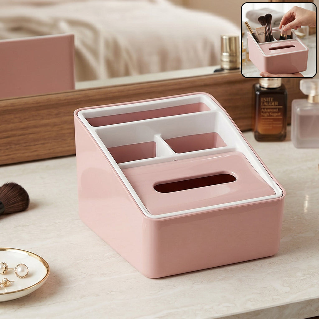 Plastic Multipurpose Storage Organizer Box Space-Saving & Durable - Front View