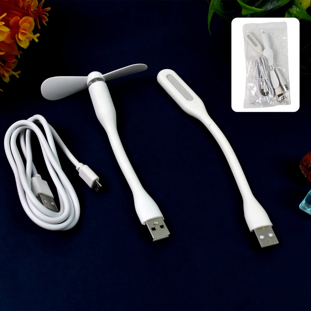 Portable USB Fan Set Mini Fan, LED Light & Cable - Detail View 6