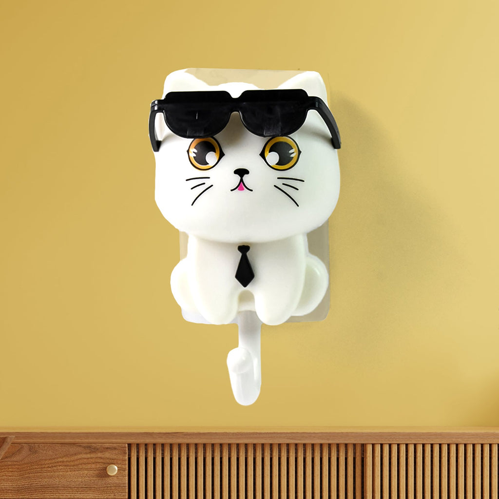 Cat Wall Hook Cute Sunglasses Design, Self-Adhesive | Styleva