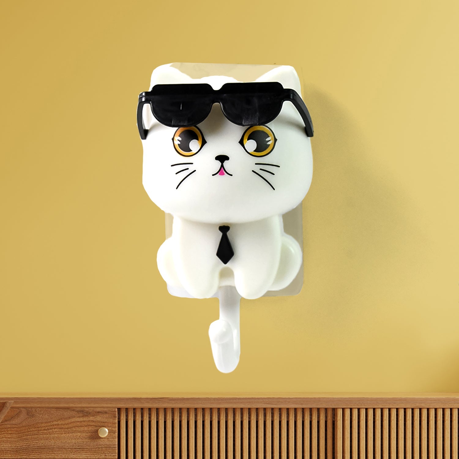 Cat Wall Hook Cute Sunglasses Design, Self-Adhesive | Styleva