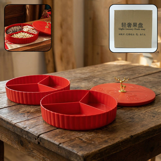 ALVENZA Dry Fruit Serving Tray – 2 Layer Multipurpose Snack Organizer
