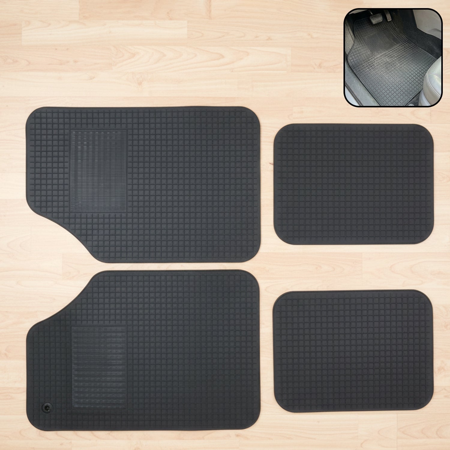 ALVENZA Universal Heavy Duty Car Floor Mat Set – All-Weather Vehicle Protection