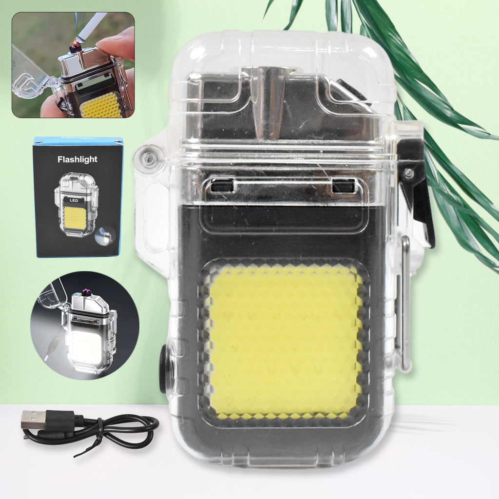 ALVENZA Electric Lighter Flashlight – USB Rechargeable 3-Mode COB | Indo Glow