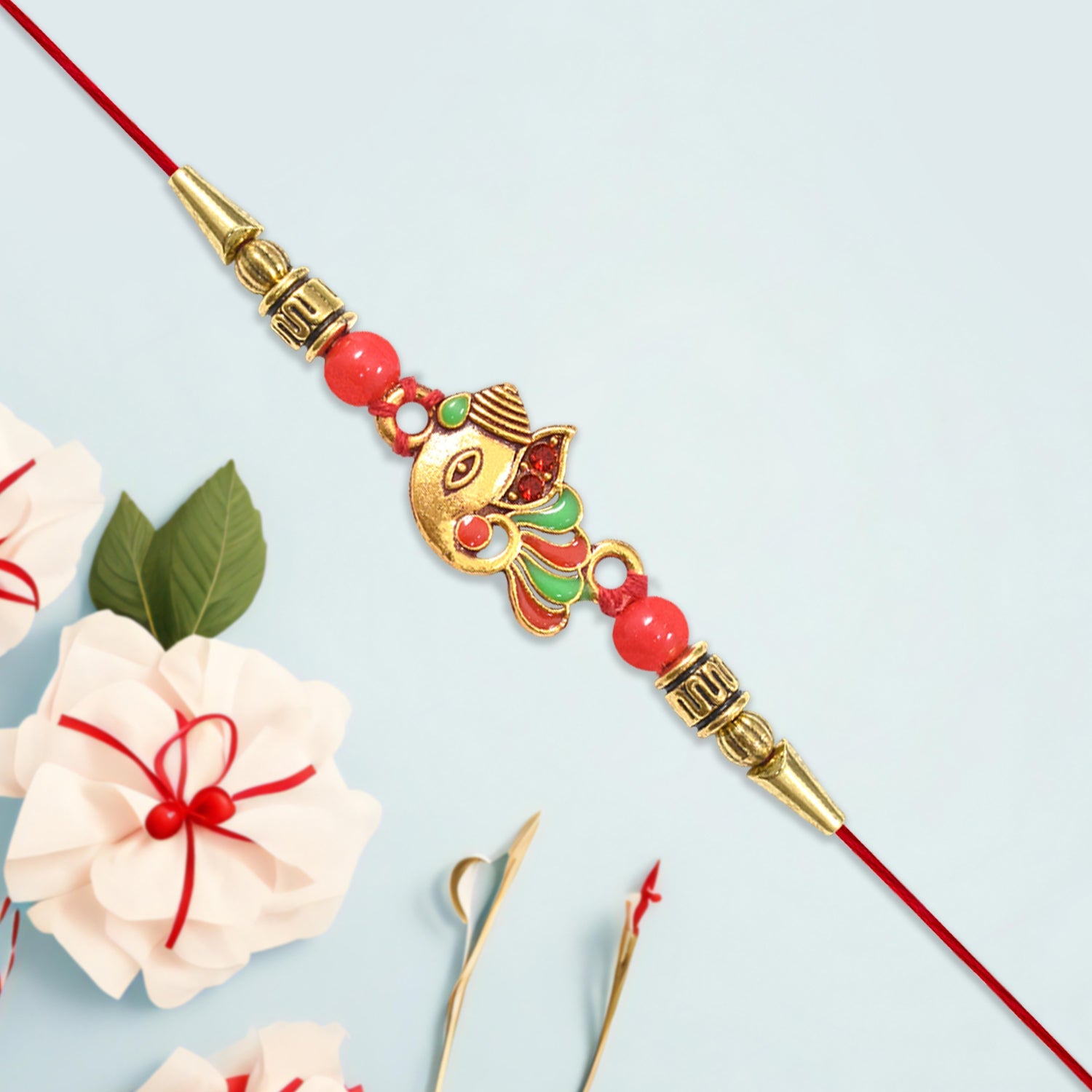 ALVENZA Ganpati Rakhi – Handcrafted Blessings for Brother's Success