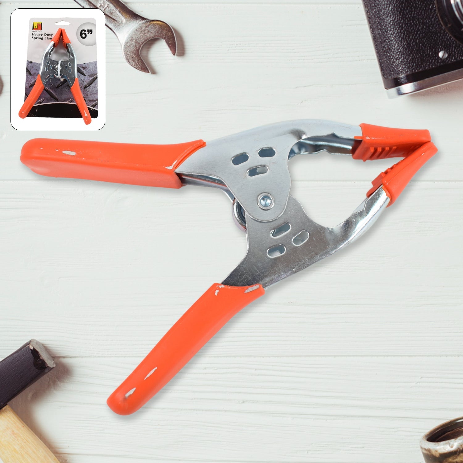 Heavy Duty Spring Clamp 6 Inch Metal, 3 Inch Jaw - Detail View 6