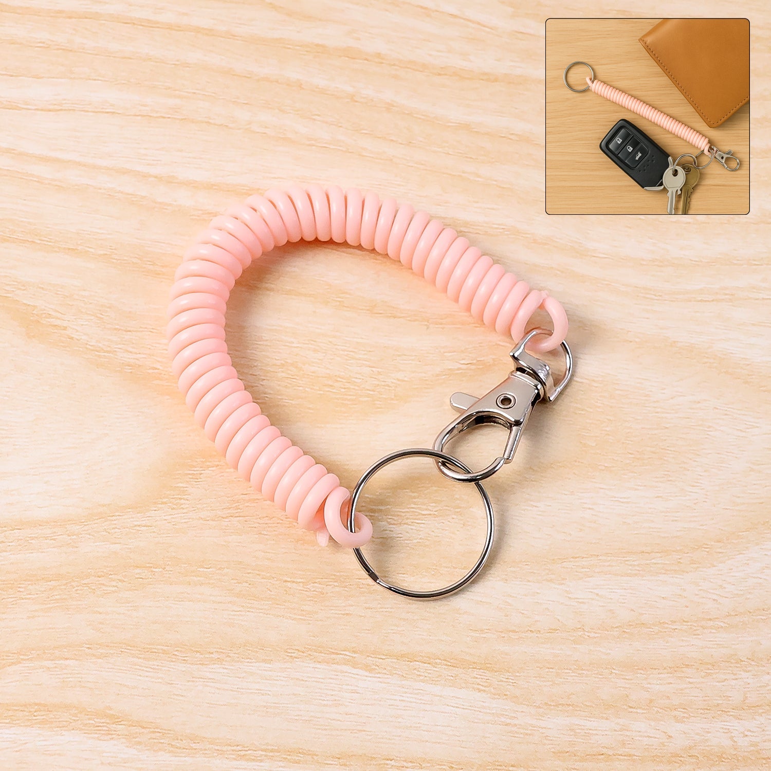 ALVENZA Spiral Coil Keychain Bracelet – Flexible & Durable Wrist Key Holder