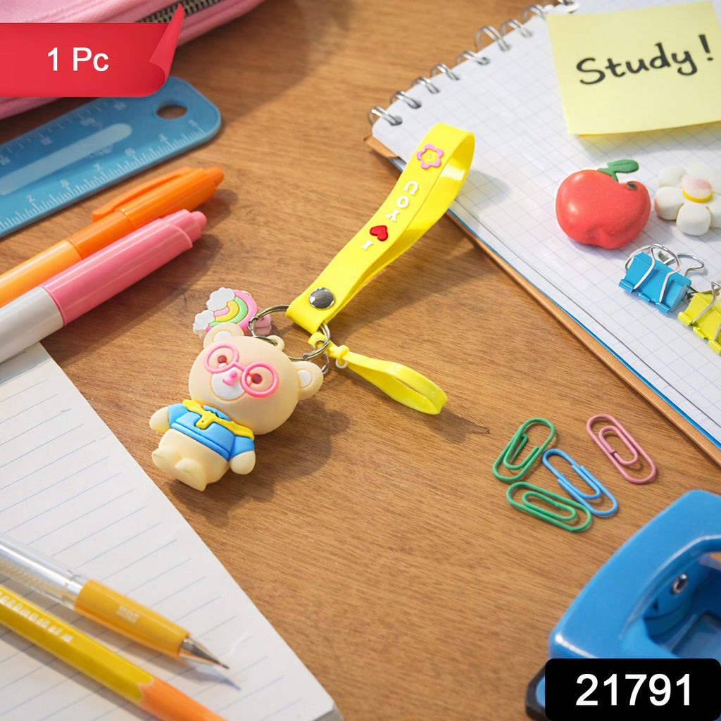 ALVENZA Teddy Bear Keychain – Cute Cartoon Bag Charm with Love Strap