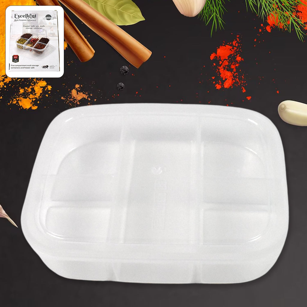 5 Compartment Lunch Box Reusable Food Prep Container | Lunchie Bunchie - Front View