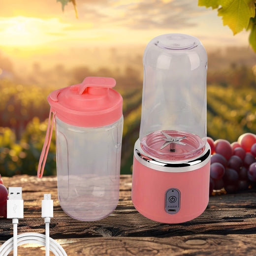 Portable Juicer Blender – 520ml USB Rechargeable, 2-Pc Set | Grippy