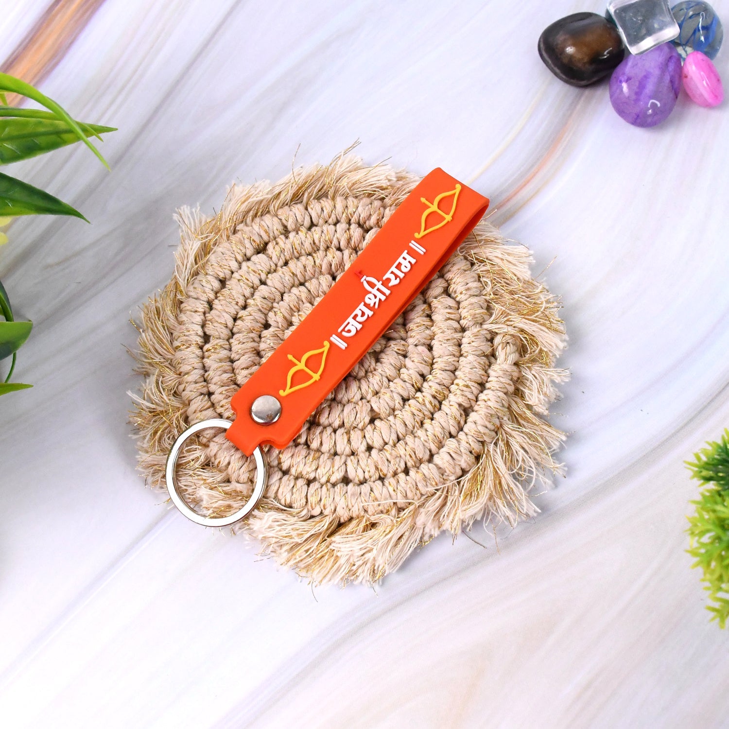 ALVENZA Jai Shree Ram Keychain – Durable Silicone with Metal Hook | Styleva
