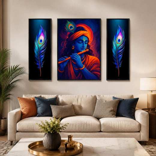 Krishna Wall Art – Vibrant MDF Painting for Spiritual Décor