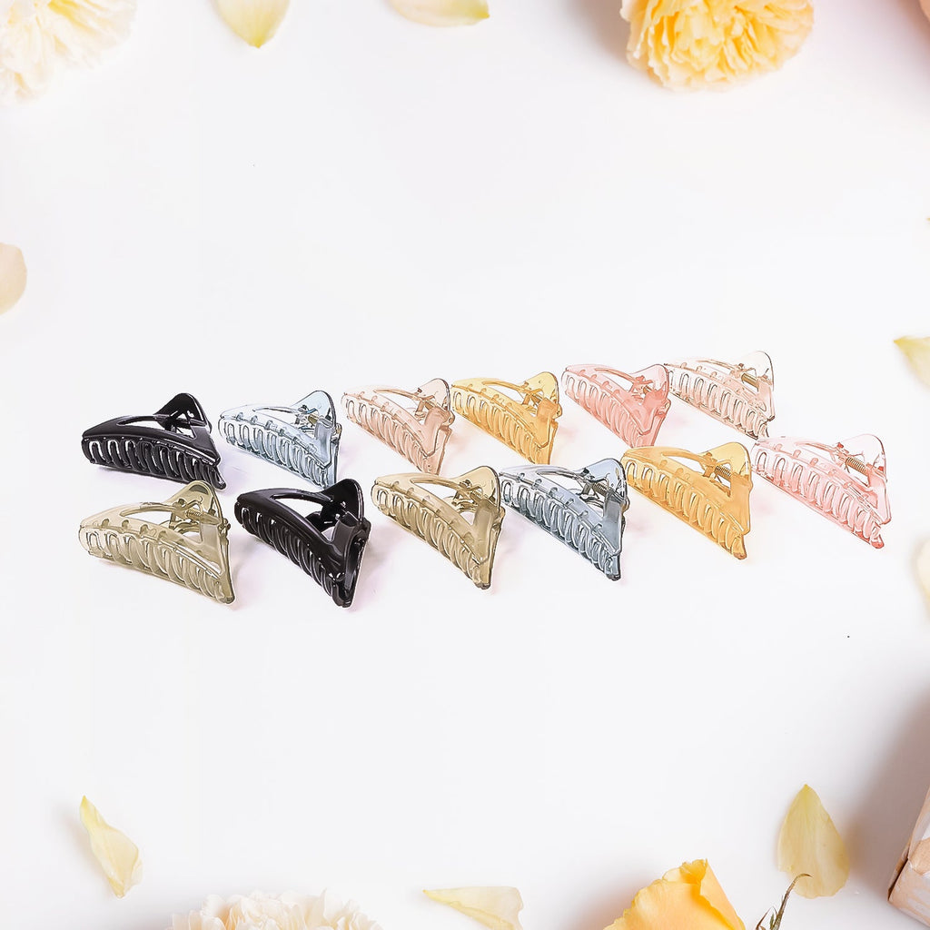 Triangle Hair Claw Clip – Durable 12 Pc Mix Color Set