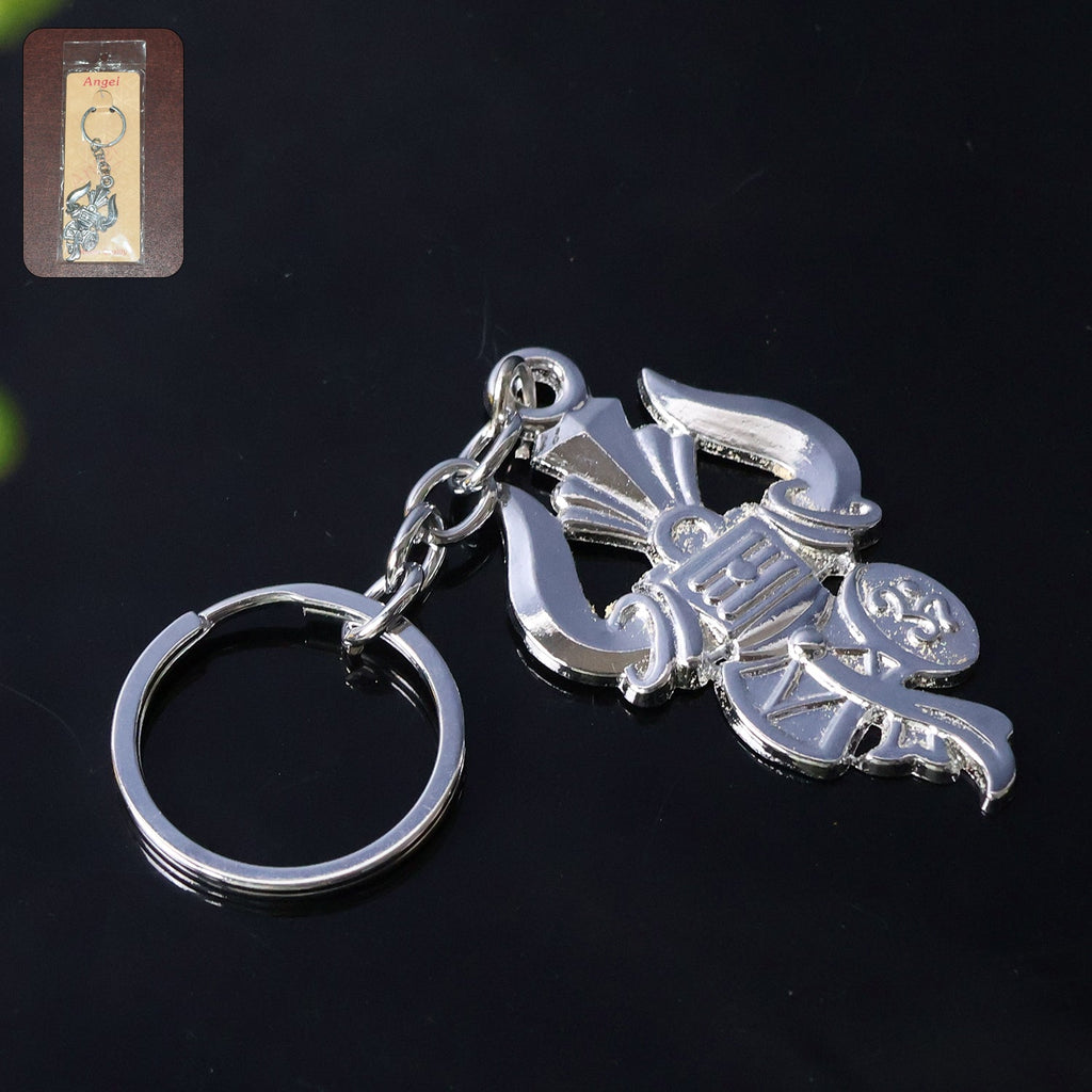 ALVENZA Mahakal Trishul Metal Keychain Set – Durable Devotional 2-Pc