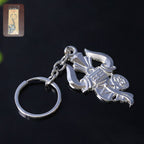 ALVENZA Mahakal Trishul Metal Keychain Set – Durable Devotional 2-Pc