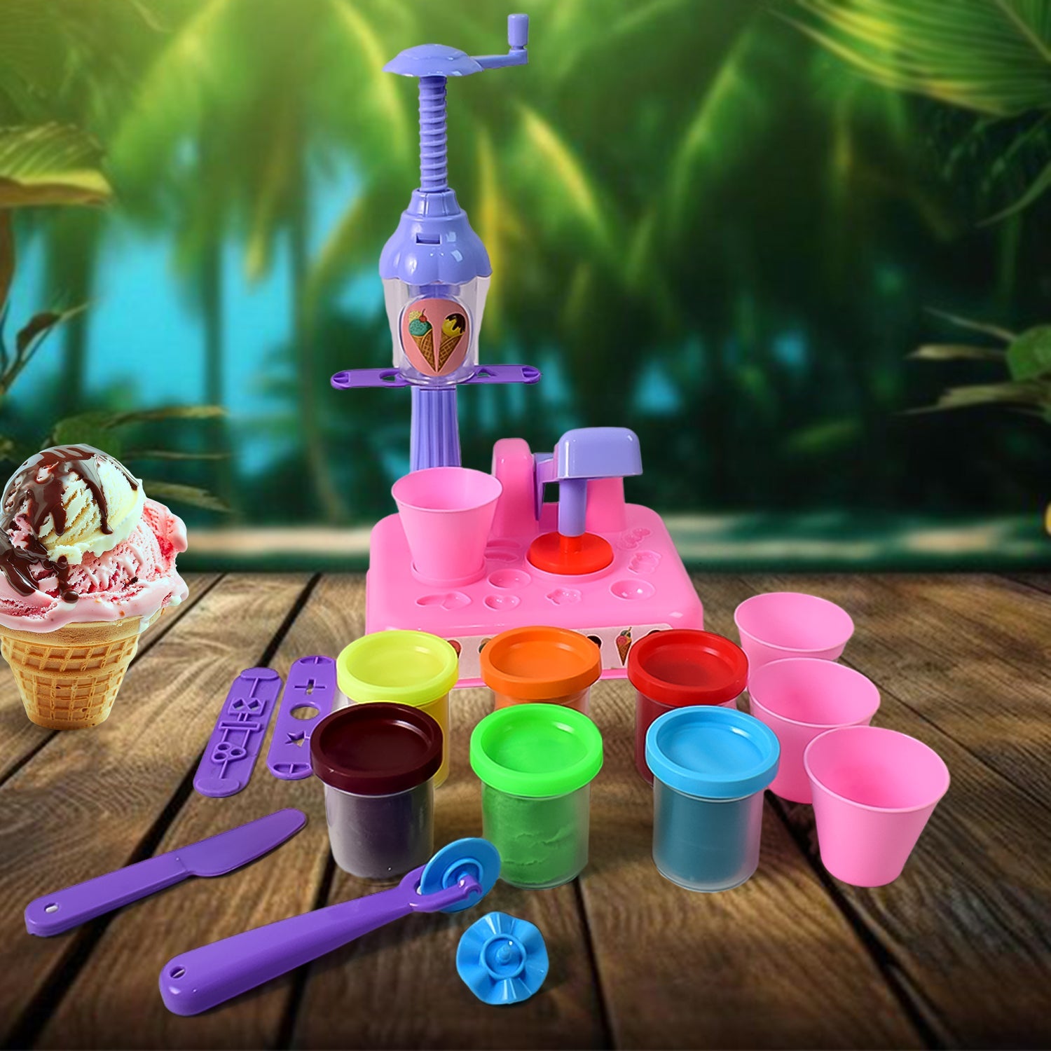 ALVENZA Play Dough Set – Ice Cream Maker & Scoop Kit | Aditi