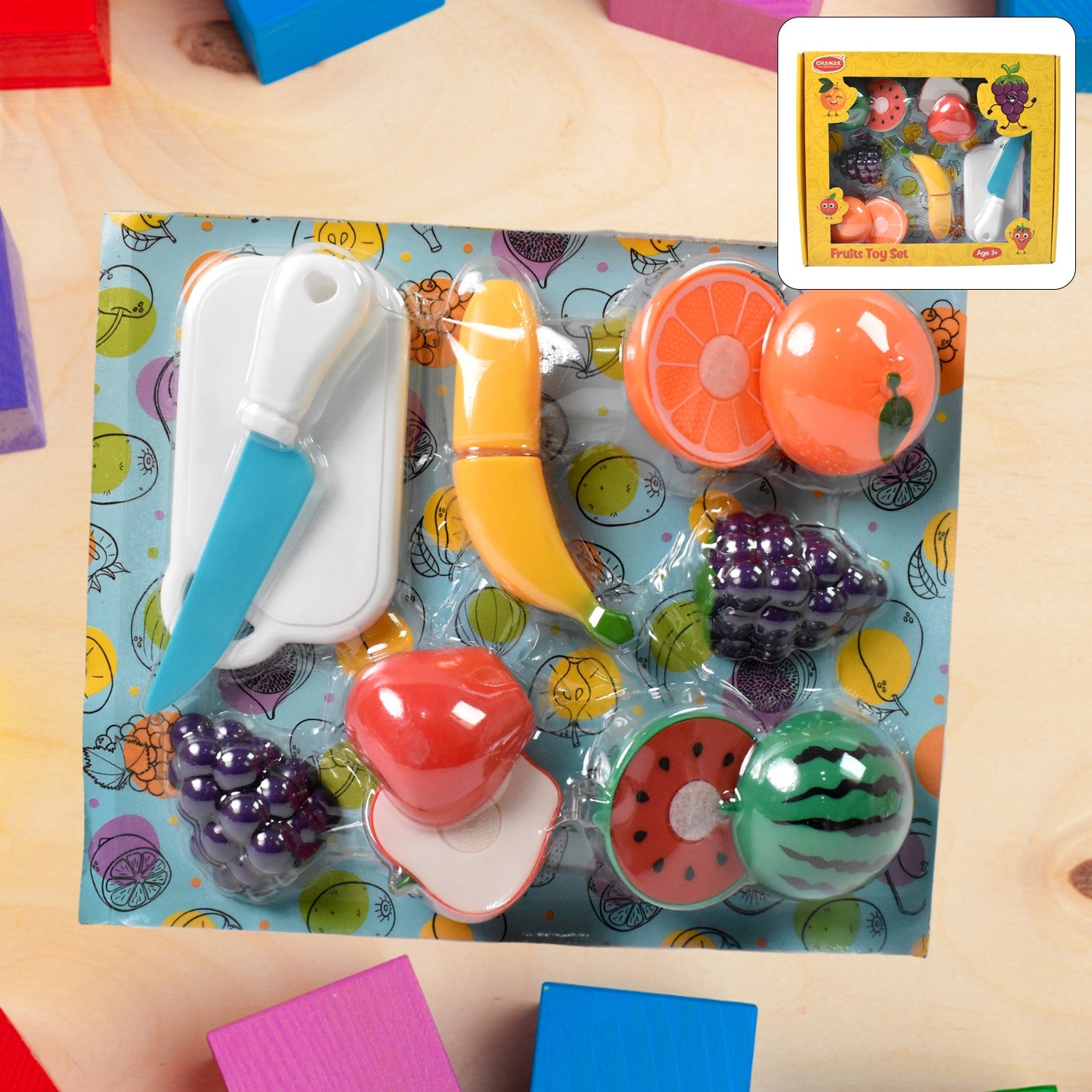 Fruit Cutting Toy Set Sliceable Play Food for Kids | Aditi - Front View