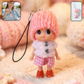 ALVENZA Mini Doll Keychain – Adorable Soft Knitted Cap & Vibrant Design