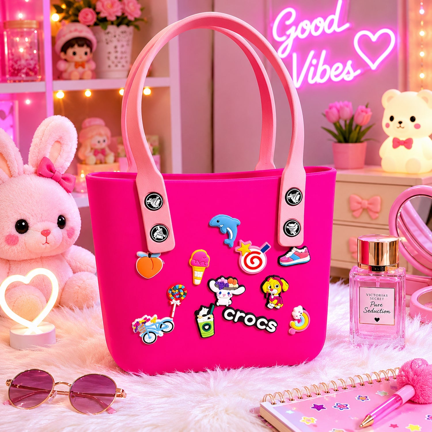 Buy Crocs-Inspired Tote Bag Spacious & Trendy for Women & Girls - Detail View 5