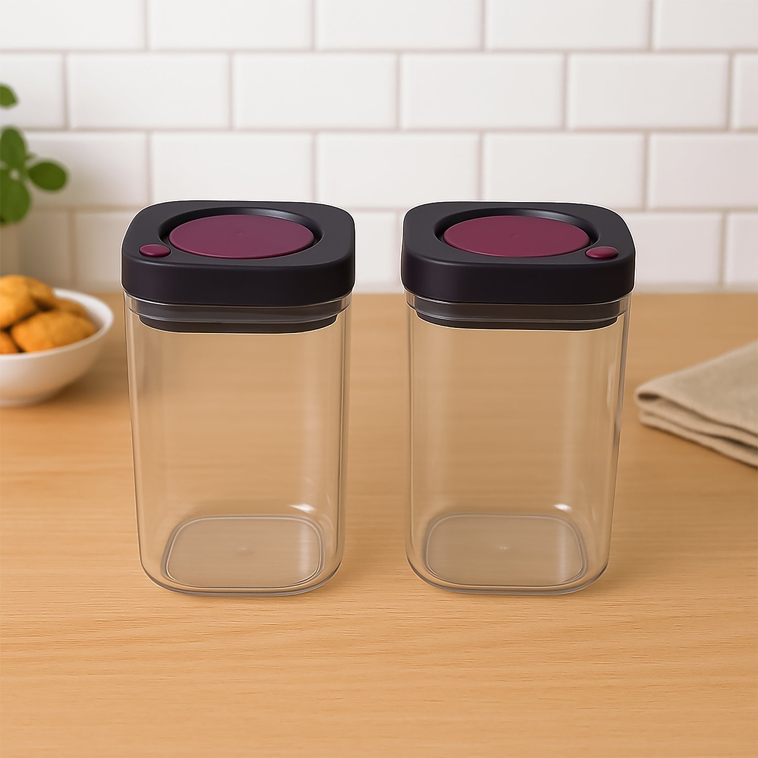 ALVENZA Airtight Kitchen Storage Containers – 2 Pc Set 1200ml Each
