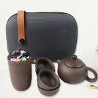 Portable Kung Fu Tea Set Complete 6-Piece Travel Kit for Tea Lovers - Front View