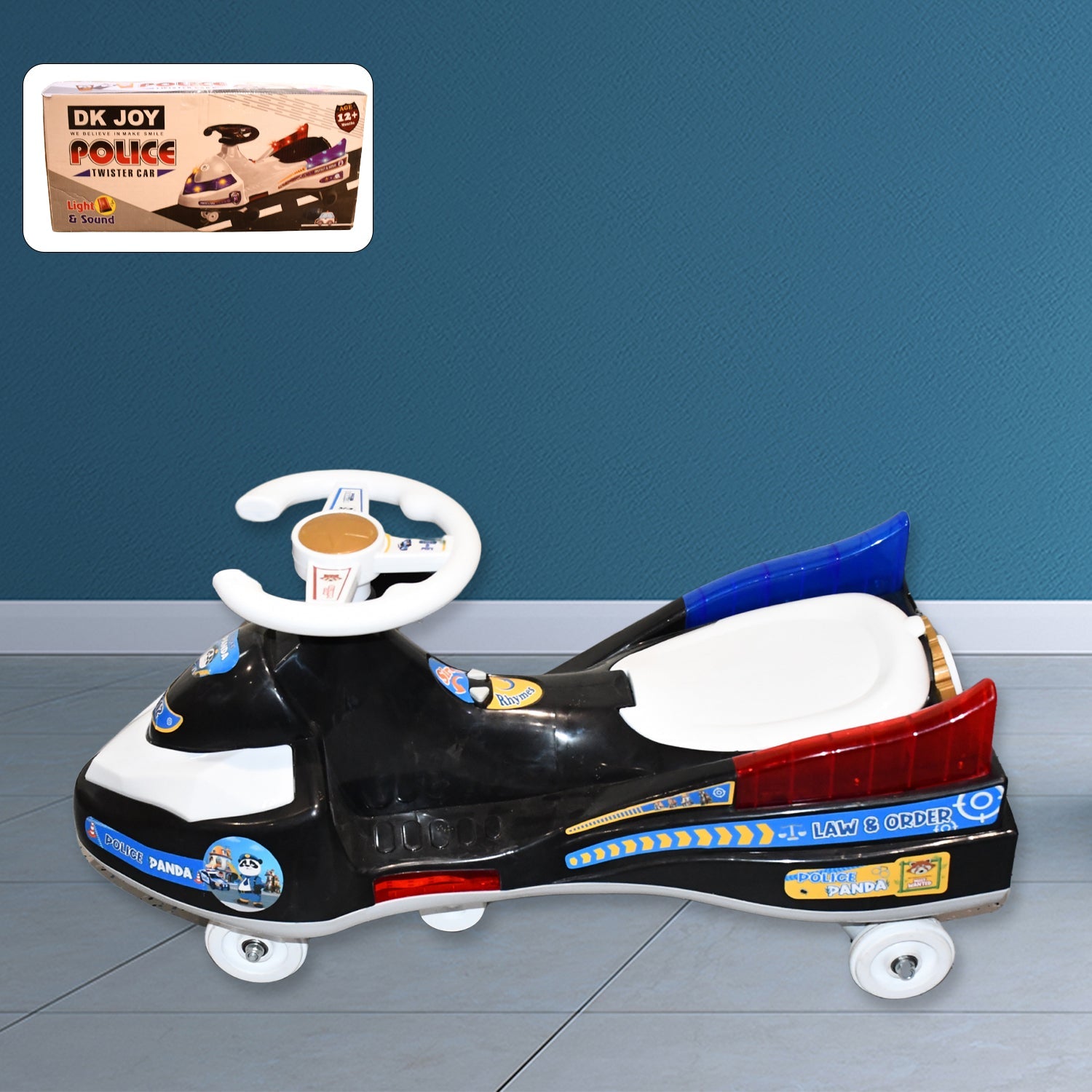 ALVENZA Police Ride-On Toy Car – Musical Lights & Safe for Kids