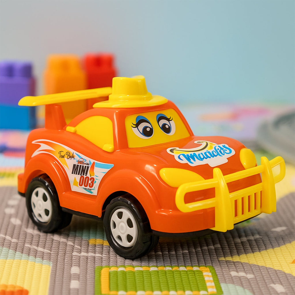 Friction-Powered Cartoon Racing Car Toy Battery-Free & Sturdy - Back View