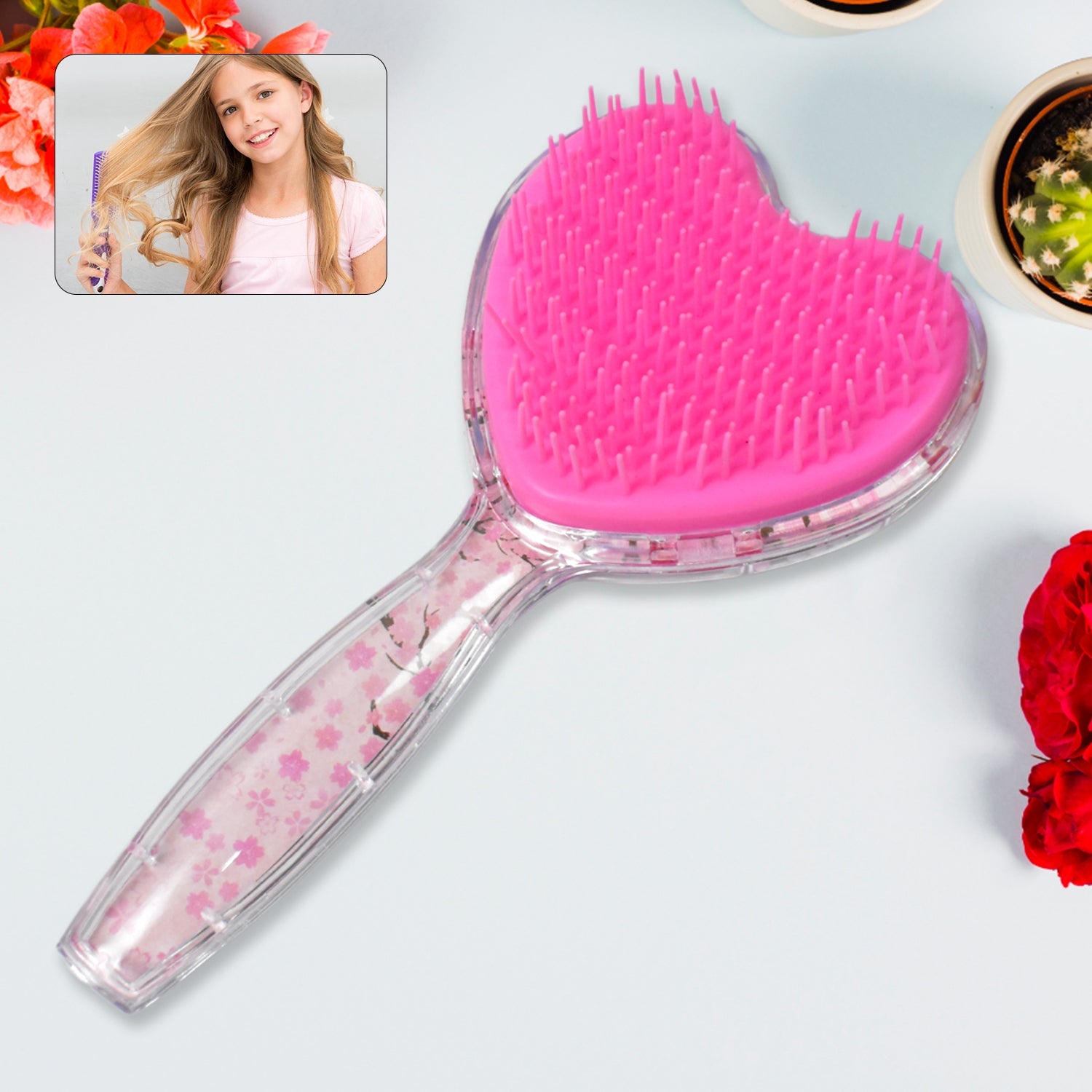 Heart Hair Brush Gentle Detangling & Scalp Massage | Calm & Curl