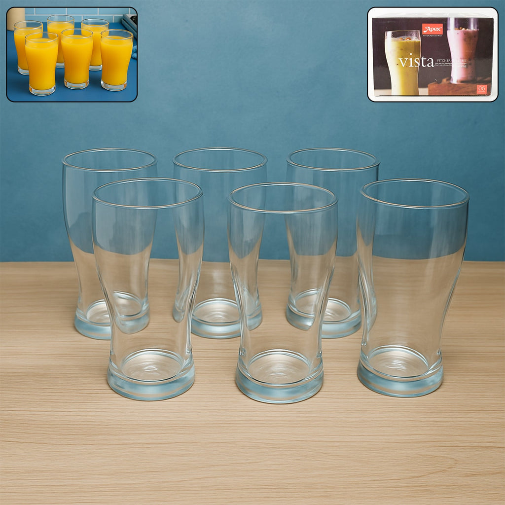 ALVENZA Unbreakable Pitcher Glass Set – Vista 350 ML, 6-Piece Durable Drinkware