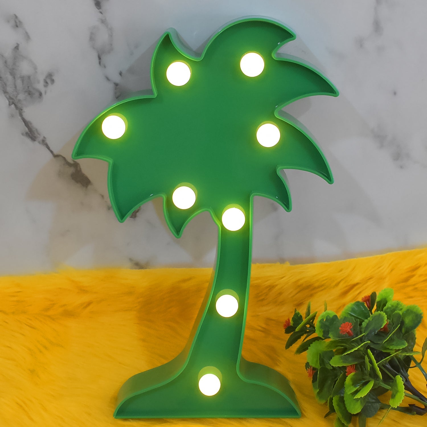 Coconut Tree LED Lamp Romantic Table Night Light | Tidy Table - Back View