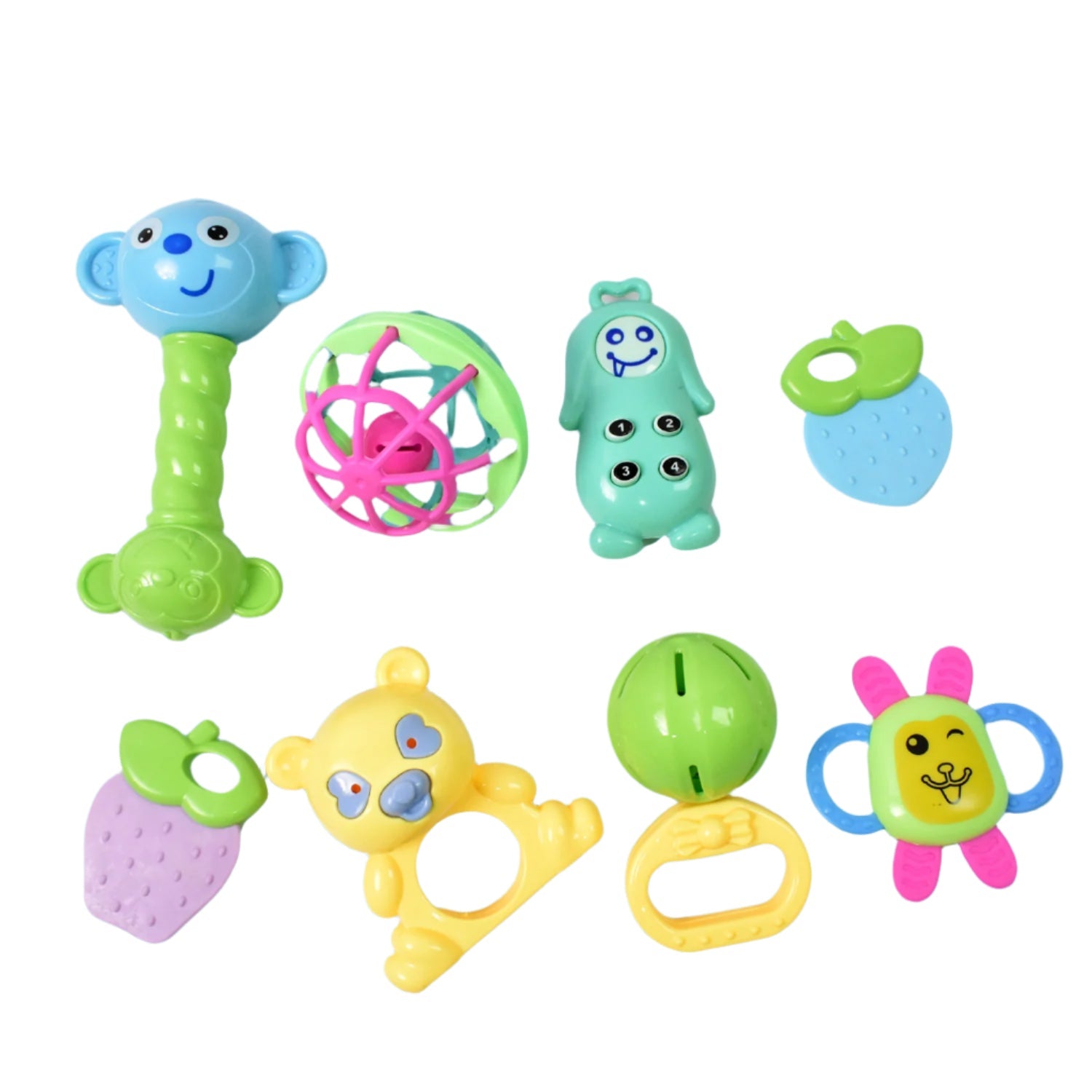 ALVENZA Baby Rattle & Teething Set – 8-Piece Non-Toxic | Aditi