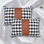 Leather Cushion Covers 17x17 Inch Pair | Styleva