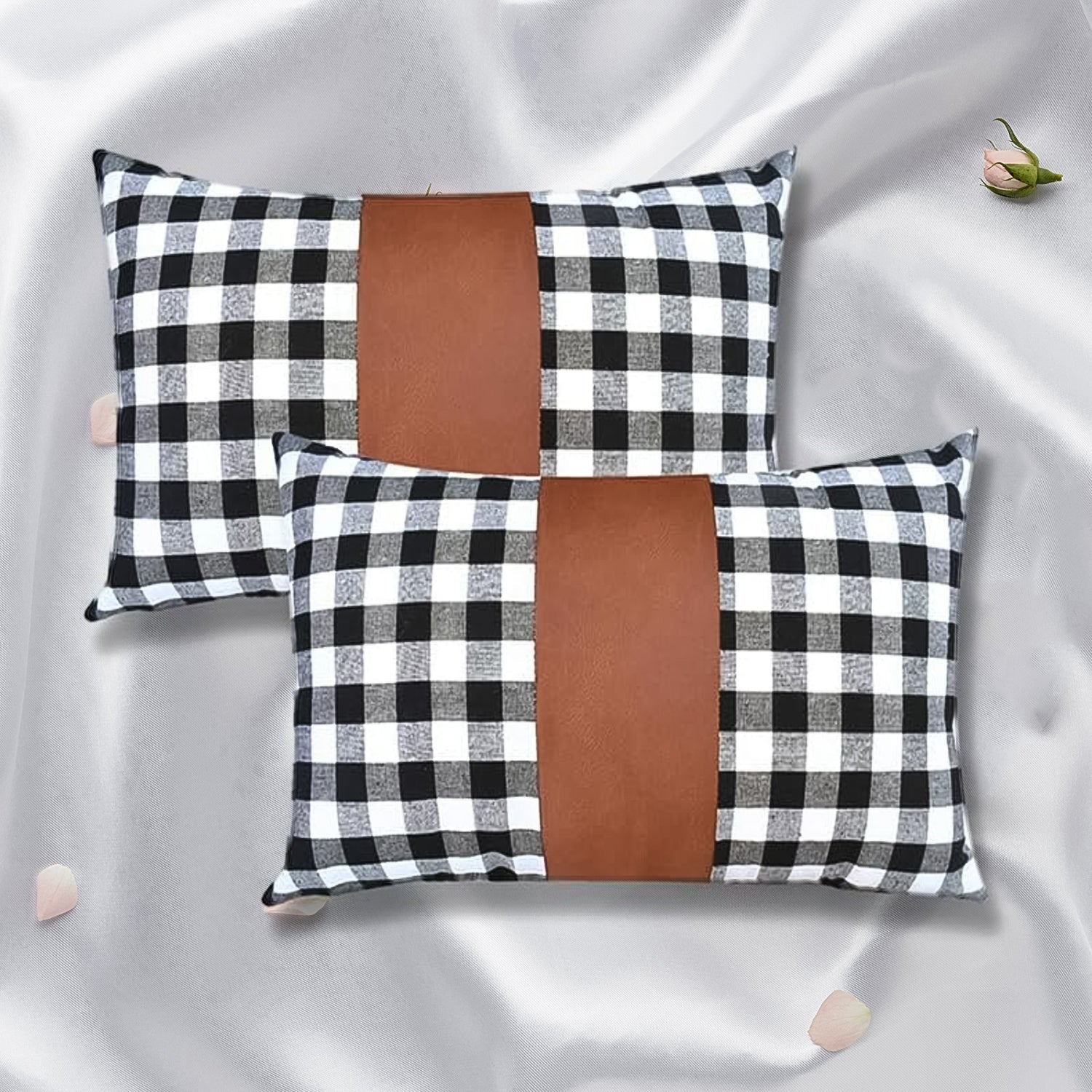 Leather Cushion Covers 17x17 Inch Pair | Styleva