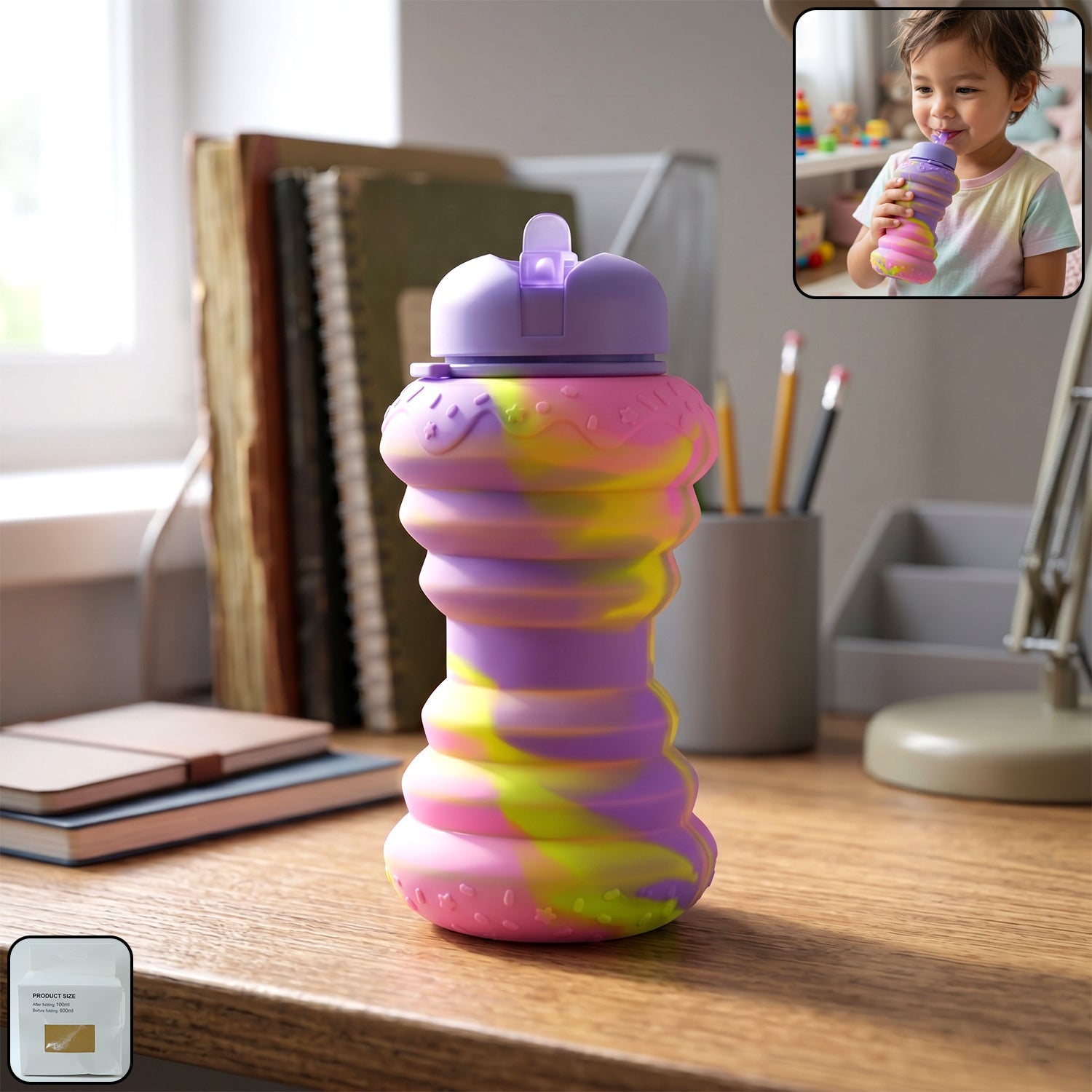 Foldable Silicone Sports Water Bottle Compact & Leak-proof Design
