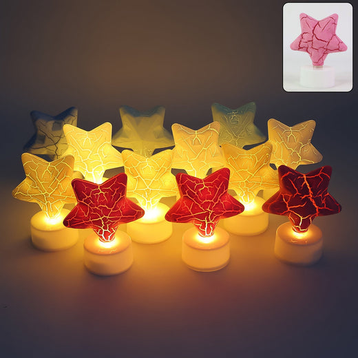 ALVENZA Star Shape LED Tealight Candles – Set of 12 Decorative Lights