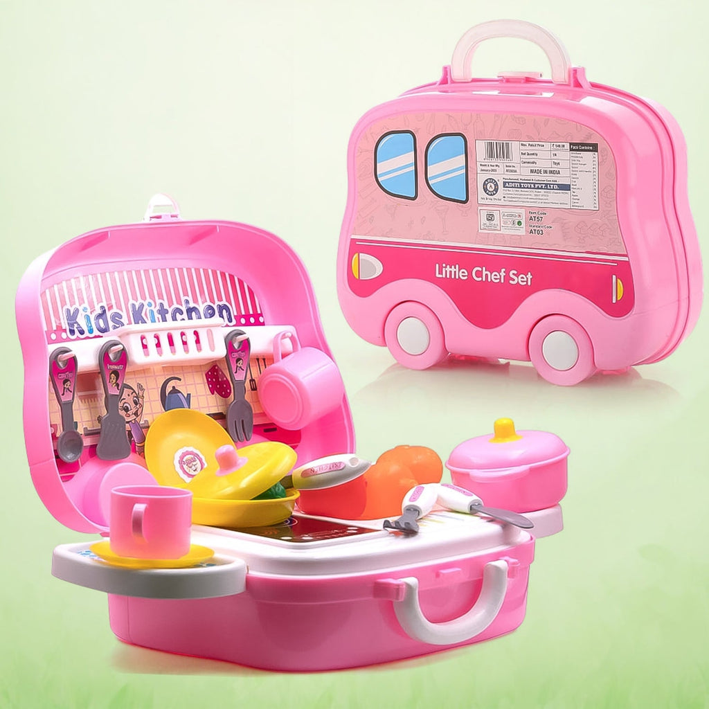Kids Kitchen Play Set 23-Piece Portable Pretend Play | Aditi