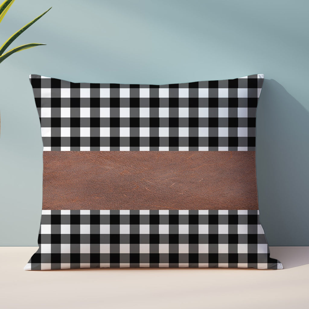 Leather Cushion Covers 17x17 Inch Pair | Styleva - Front View
