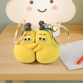 ALVENZA Cute Cartoon Couple Keychain Set – Soft Rubber 2-in-1 Hugging Pair